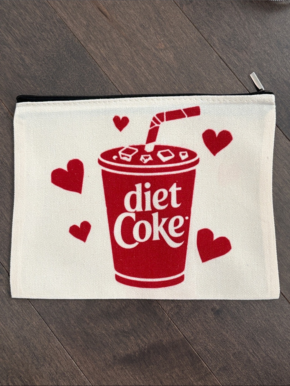 DIET COKE Canvas Bag, Zipper Storage Cosmetic Travel Bag, Soda Lover Accessories